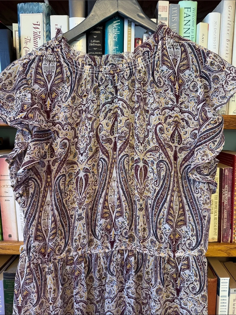 Ann Taylor Factory sheer paisley dress M - Picture 5 of 8